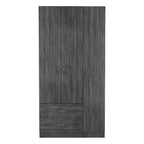 18.5 Modern Three-door Armoire with Hanging Rod, Four Interior Shelves and Two Bottom Drawers