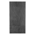 18.5 Modern Three-door Armoire with Hanging Rod, Four Interior Shelves and Two Bottom Drawers