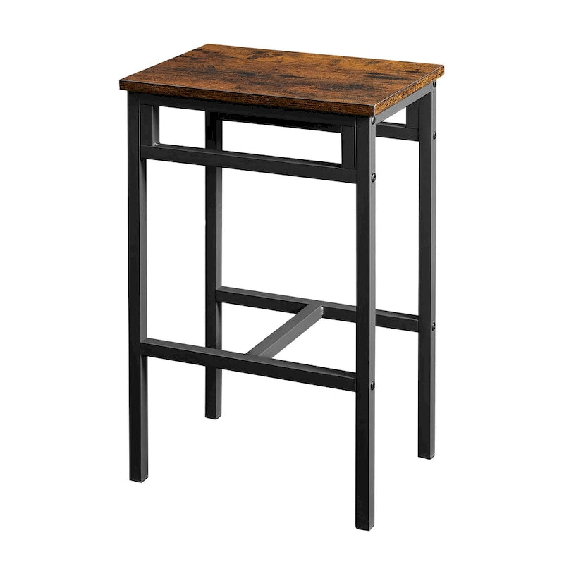 Rustic Style 5-Piece Dining Set with Rectangular Table and 4 High Stools Dining Chairs
