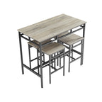 Rustic Style 5-Piece Dining Set with Rectangular Table and 4 High Stools Dining Chairs