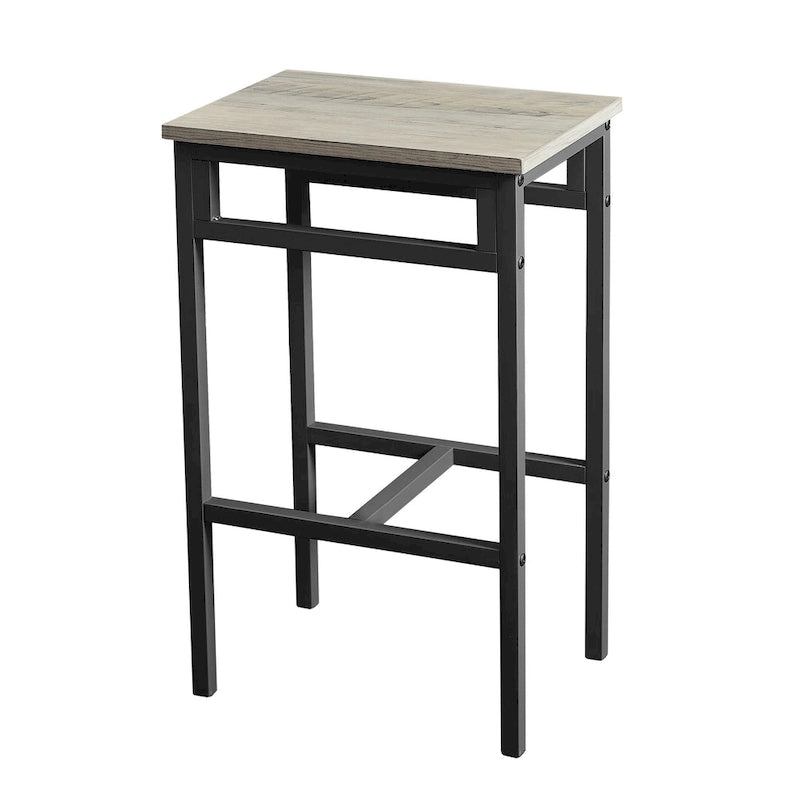 Rustic Style 5-Piece Dining Set with Rectangular Table and 4 High Stools Dining Chairs