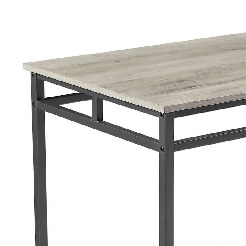 Rustic Style 5-Piece Dining Set with Rectangular Table and 4 High Stools Dining Chairs