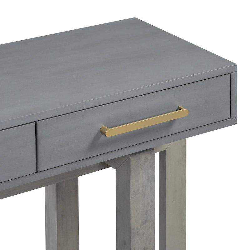 57 Modern Console Table with Three Drawers and Unique Leg Design for Entryway, Hallway, Living Room