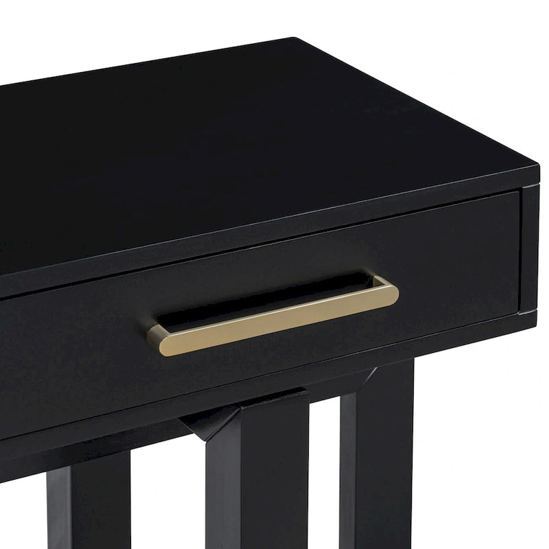 57 Modern Console Table with Three Drawers and Unique Leg Design for Entryway, Hallway, Living Room