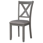 Gray Traditional 6-Piece Wooden Dining Table Set with 4 Upholstered Chairs and Bench