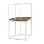 Modern 7-Piece Metal Frame Dining Table Set with Half-Round Table & 6 Chairs