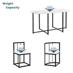 Modern 7-Piece Metal Frame Dining Table Set with Half-Round Table & 6 Chairs