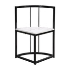Modern 7-Piece Metal Frame Dining Table Set with Half-Round Table & 6 Chairs