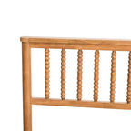 Oak Elegant Queen Wooden Platform Bed with Headboard