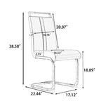 Modern Style 5-Piece Dining Set with Rectangular Tempered Glass Table and High Back Golden Plating Legs Dining Armless Chairs