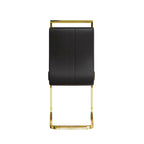 Modern Style 5-Piece Dining Set with Rectangular Tempered Glass Table and High Back Golden Plating Legs Dining Armless Chairs