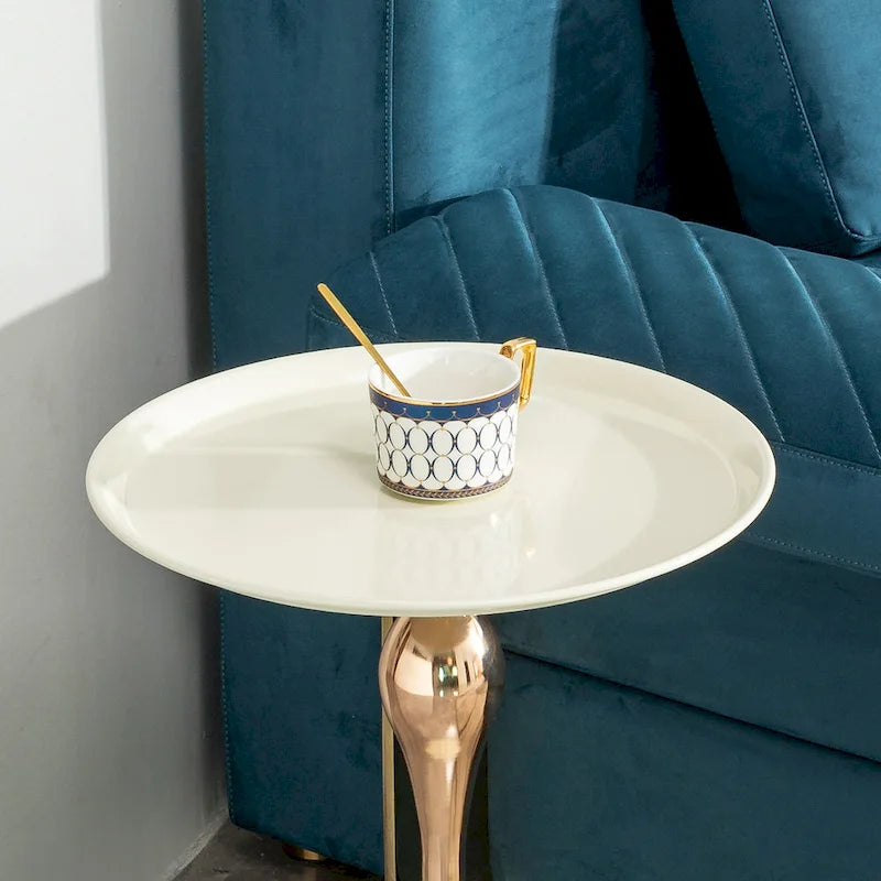 14.96 Gold Finish Carbon Steel Side Table, Modern Design