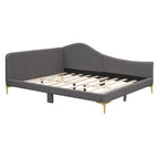 Grey Full Size Upholstered Daybed with Armrest