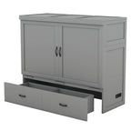 Full Pine Murphy Bed with USB & Drawer