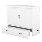 Full Pine Murphy Bed with USB & Drawer