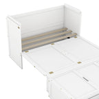 Full Pine Murphy Bed with USB & Drawer
