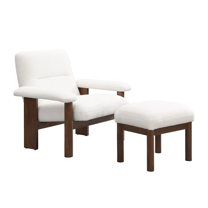 Mid-Century Accent Chair with Ottoman
