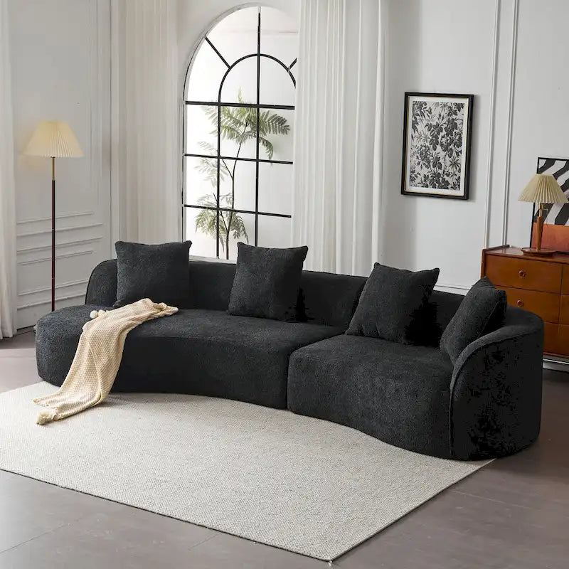 Christopher Knight Home - Linda Fabric Curved Sectional Sofa