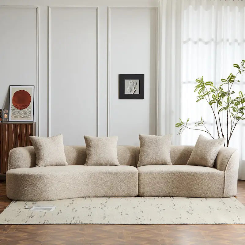 Christopher Knight Home - Linda Fabric Curved Sectional Sofa