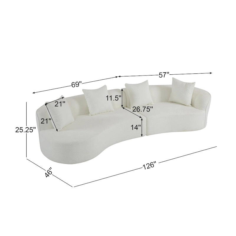 Christopher Knight Home - Linda Fabric Curved Sectional Sofa