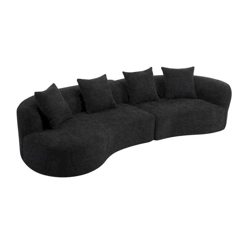 Christopher Knight Home - Linda Fabric Curved Sectional Sofa