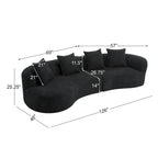 Christopher Knight Home - Linda Fabric Curved Sectional Sofa
