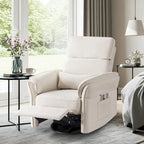 EROMMY Power Swivel Rocker Recliner Chair with Adjustable Headrest and Armrests, USB & Type-C Charging, Nursery Glider Recliner