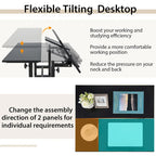 Gymax Mobile Stand up Desk Adjustable Computer Desk Tilting