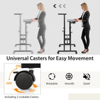Gymax Mobile Stand up Desk Adjustable Computer Desk Tilting