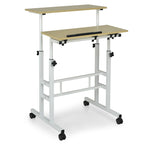 Gymax Mobile Stand up Desk Adjustable Computer Desk Tilting