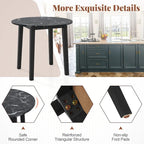 Gymax 35 Kitchen Table Round Dining Table w/ Marble-textured Veneer