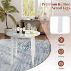Gymax 35 Kitchen Table Round Dining Table w/ Marble-textured Veneer