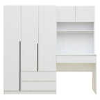 3-Door Wooden Storage Desk Wardrobe for Bedroom with Shelves and 3 Drawers