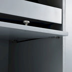 LED Light Kitchen Island Cart, Drop Leaf Breakfast Bar on Wheels, Bar Cabinet with 2 Drawers, 2 Glass Doors & 1 Flip Cabinet