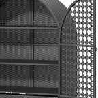 Moasis 65 Tall Arched Wicker Kitchen Pantry Cabinet,Farmhouse Cupboard with 3 Shelves & 2 Drawers