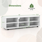 Gymax TV Cabinet for 50-Inch TV 42 TV Stand w/ 3 Adjustable Shelves