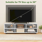 Gymax TV Cabinet for 50-Inch TV 42 TV Stand w/ 3 Adjustable Shelves