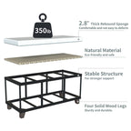 Wicker Storage Bench with Cushion for Bedroom, Living Room, Porch - 18.5 H X 43.3 W X 18.5 D