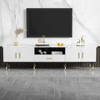 Modern TV Stand with 2 Cabinets& Open Compartments, Television Console for Living Room, Bedroom