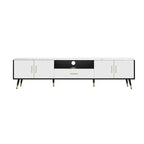 Modern TV Stand with 2 Cabinets& Open Compartments, Television Console for Living Room, Bedroom