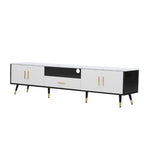 Modern TV Stand with 2 Cabinets& Open Compartments, Television Console for Living Room, Bedroom