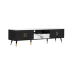 Modern TV Stand with 2 Cabinets& Open Compartments, Television Console for Living Room, Bedroom