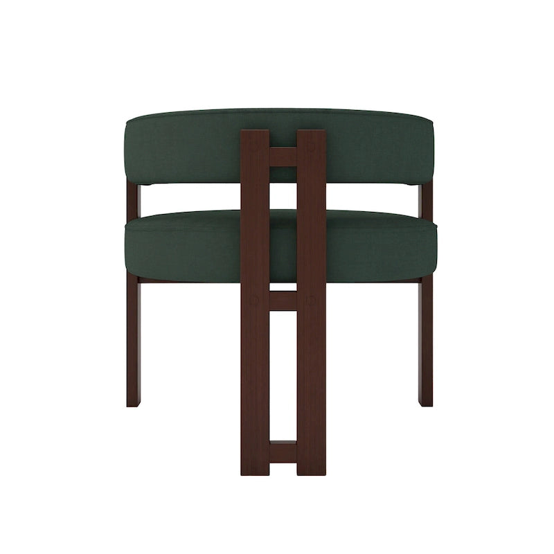 Modern Accent Chair Upholstered Armchair with Open Back 3 Legs Barrel Dining Chair Comfy Side Chair for Living Room Set of 2