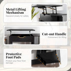 Costway Lift Top Computer Desk Standing Desk with Hidden Compartments - See Details