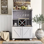 Furniture of America Keya Farmhouse 6-shelf Wine Cabinet Buffet