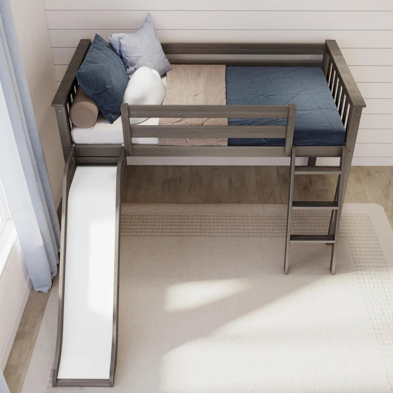 Max and Lily Classic Twin-Size Low Loft with Easy Slide