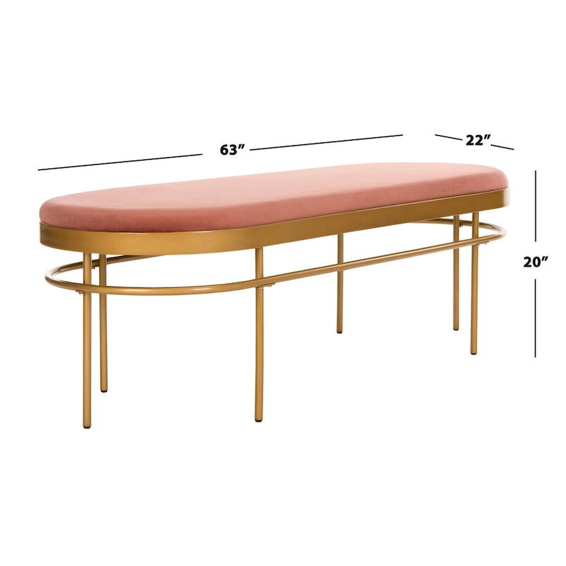 SAFAVIEH Omie Oval Bench - 63 x 22 x 20 - 63Wx22Dx20H