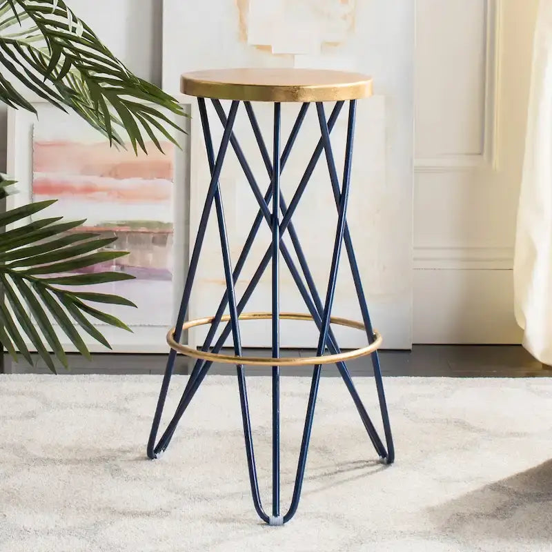 SAFAVIEH Elissa 30 Inch Gold Leaf Bar Stool - 18 x 18 x 30 - 18Wx18Dx30H