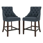 SAFAVIEH Dottie 26-inch Tufted Wing Back Counter Stool - Grey / Espresso (Set of 2) - 22.5 x 25 x 41 - 22.5 x 25 x 41