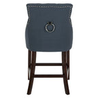 SAFAVIEH Dottie 26-inch Tufted Wing Back Counter Stool - Grey / Espresso (Set of 2) - 22.5 x 25 x 41 - 22.5 x 25 x 41